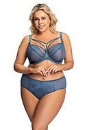 Big cup bra, embroidery, mesh cups, strappy front, rings, D to M-cup